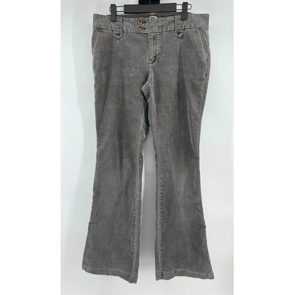 Vintage GAP Stretch Women's Corduroy Pants Size 8 Gray Brown Bootcut Flare